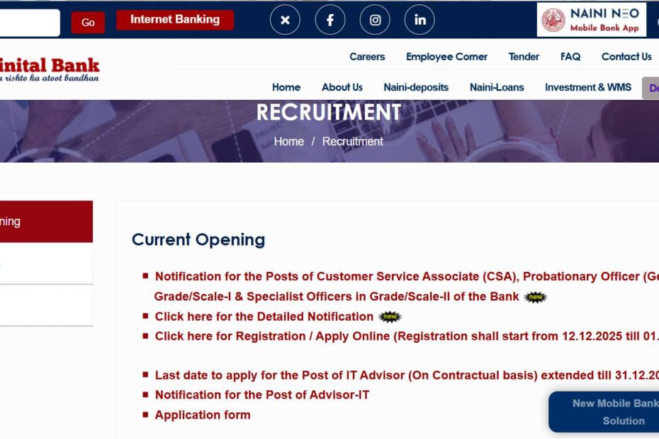 Nainital Bank Recruitment 2025